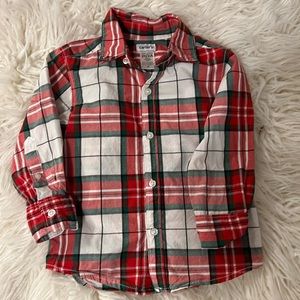 Tartan toddler boy holiday button down shirt